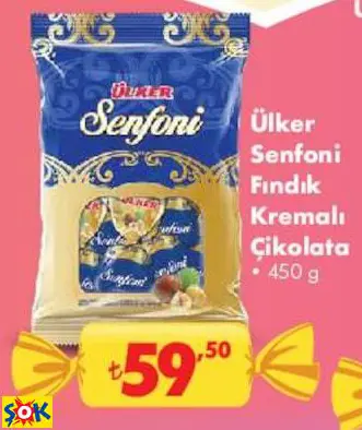 ÜLKER SENFONİ FINDIK KREMALI ÇİKOLATA (BAYRAM ŞEKERİ-ÇİKOLATASI)